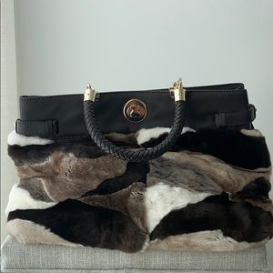 Tous Faux Fur Brown Handbag